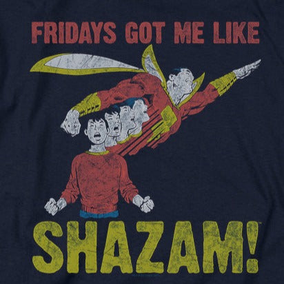 Men's DC Comics Shazam Friday's Got Me Like T-Shirt