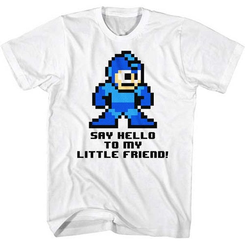 Mega Man Say Hello To My Little Friend T-Shirt- Blue Culture Tees