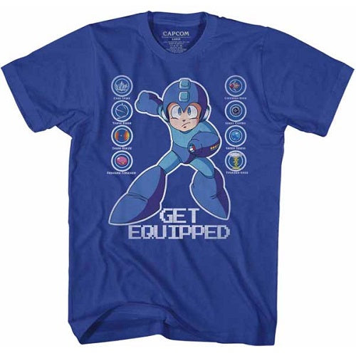 Mega Man Get Equipped T-Shirt - Blue Culture Tees