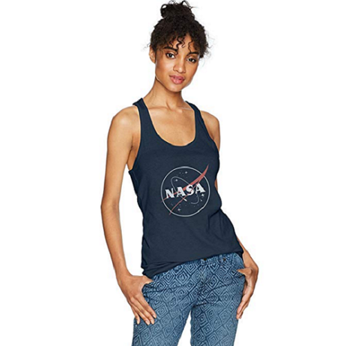 Women's NASA Indigo Outline Logo Racerback Tank Top - Blue Culture Tees
