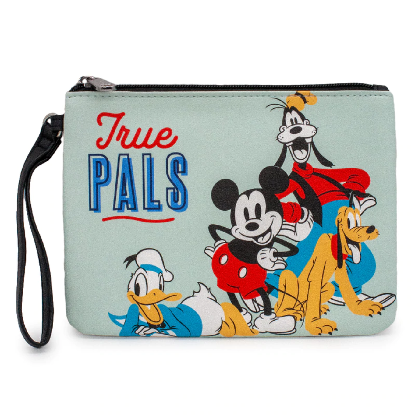 Disney Mickey and Friends Fab Four True Pals Single Pocket Wristlet. Available at Blue Culture Tees! 