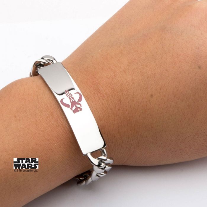 Star Wars Mandalorian Symbol ID Curb Chain Bracelet