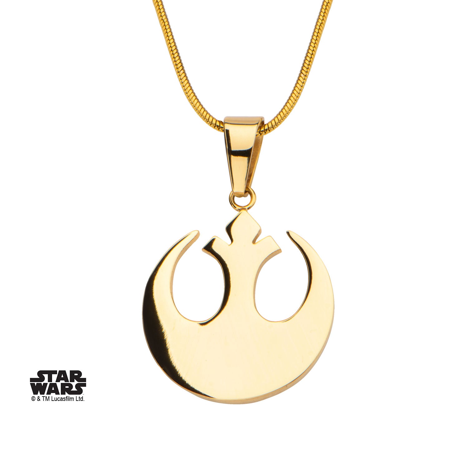 Star Wars Rebel Alliance Symbol Gold Tone Pendant Necklace