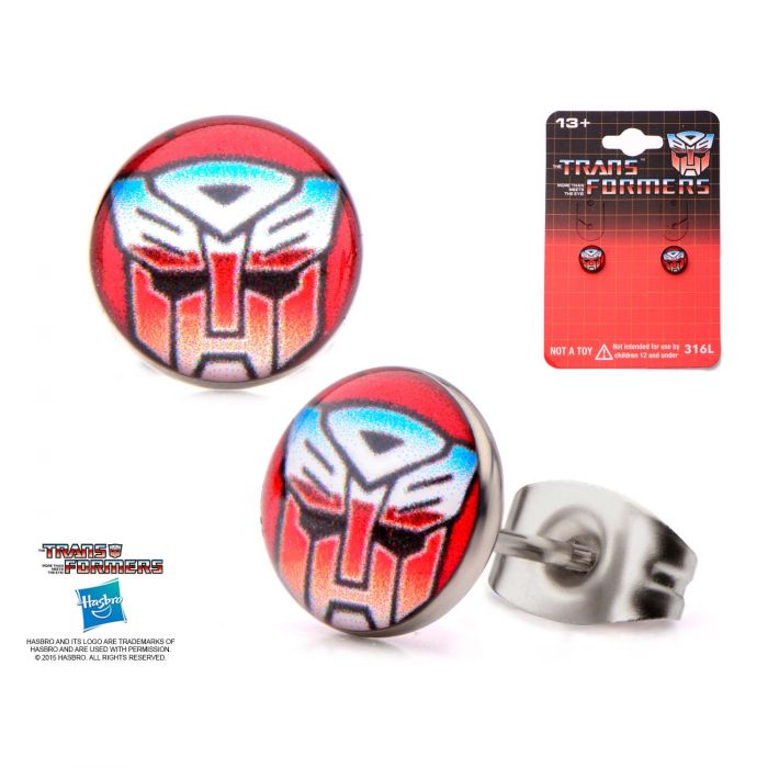 Transformers Printed Autobot Logo Stud Earrings