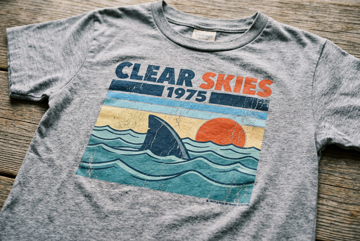 Youth Jaws Clear Skies 1975 T-Shirt | Blue Culture Tees