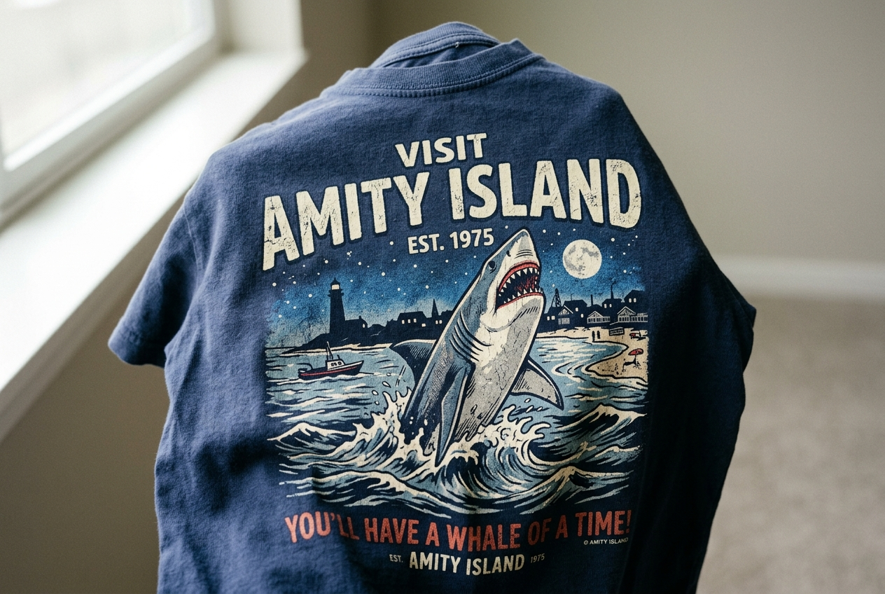Youth Jaws Visit Amity T-Shirt | Blue Culture Tees
