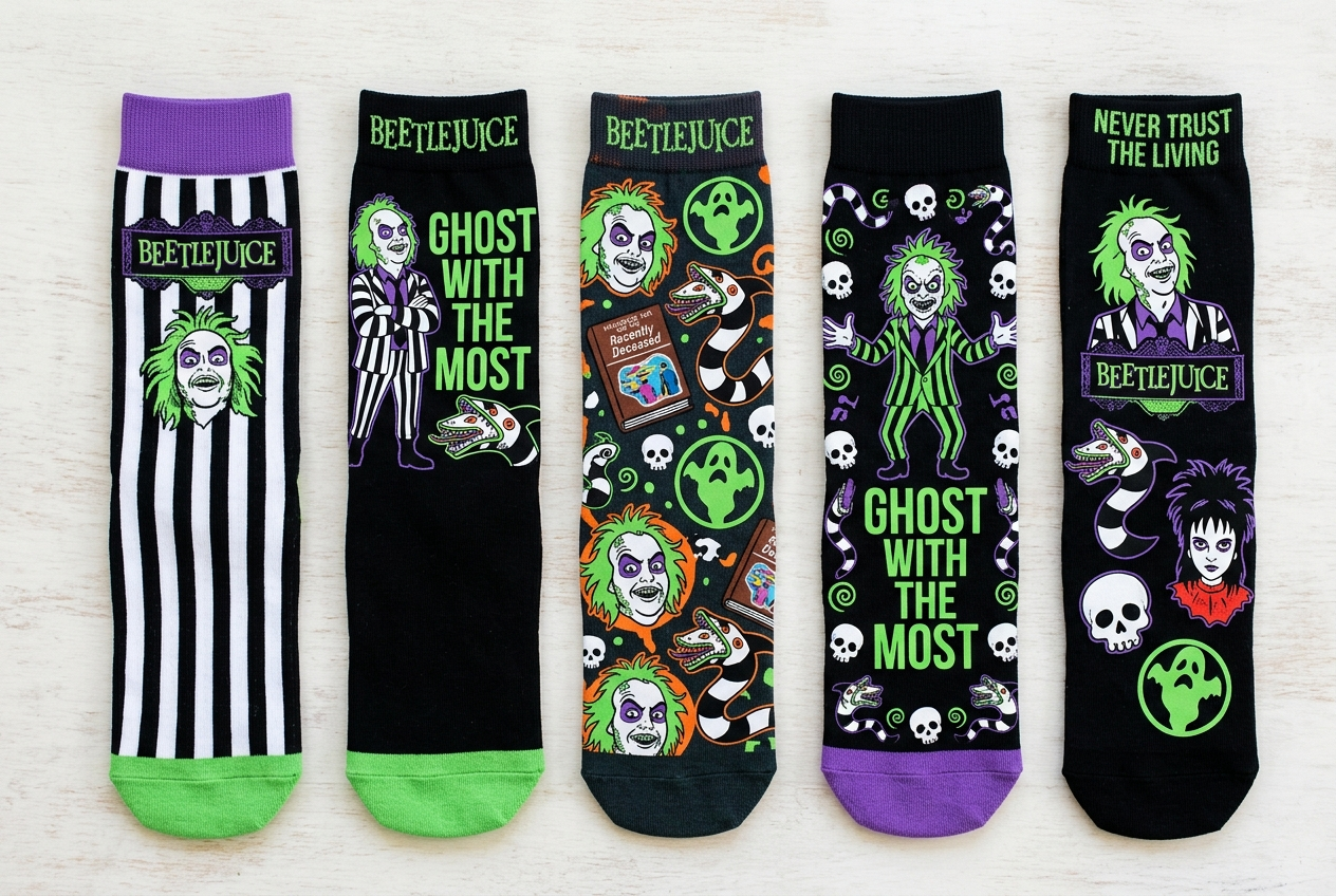 Beetlejuice Ghost With The Most 5 Pair Ankle Socks