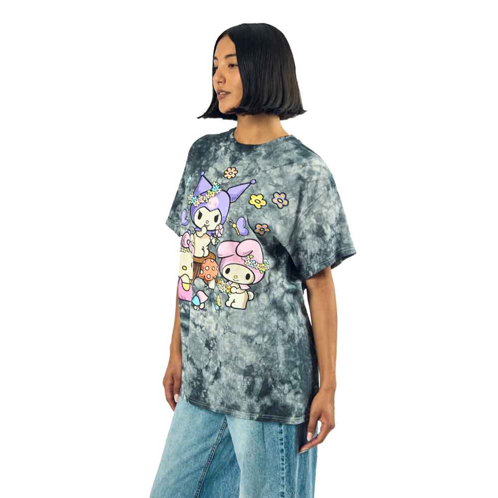 Juniors Hello Kitty & Friends Charcoal Wash Oversized T-Shirt | Blue Culture Tees