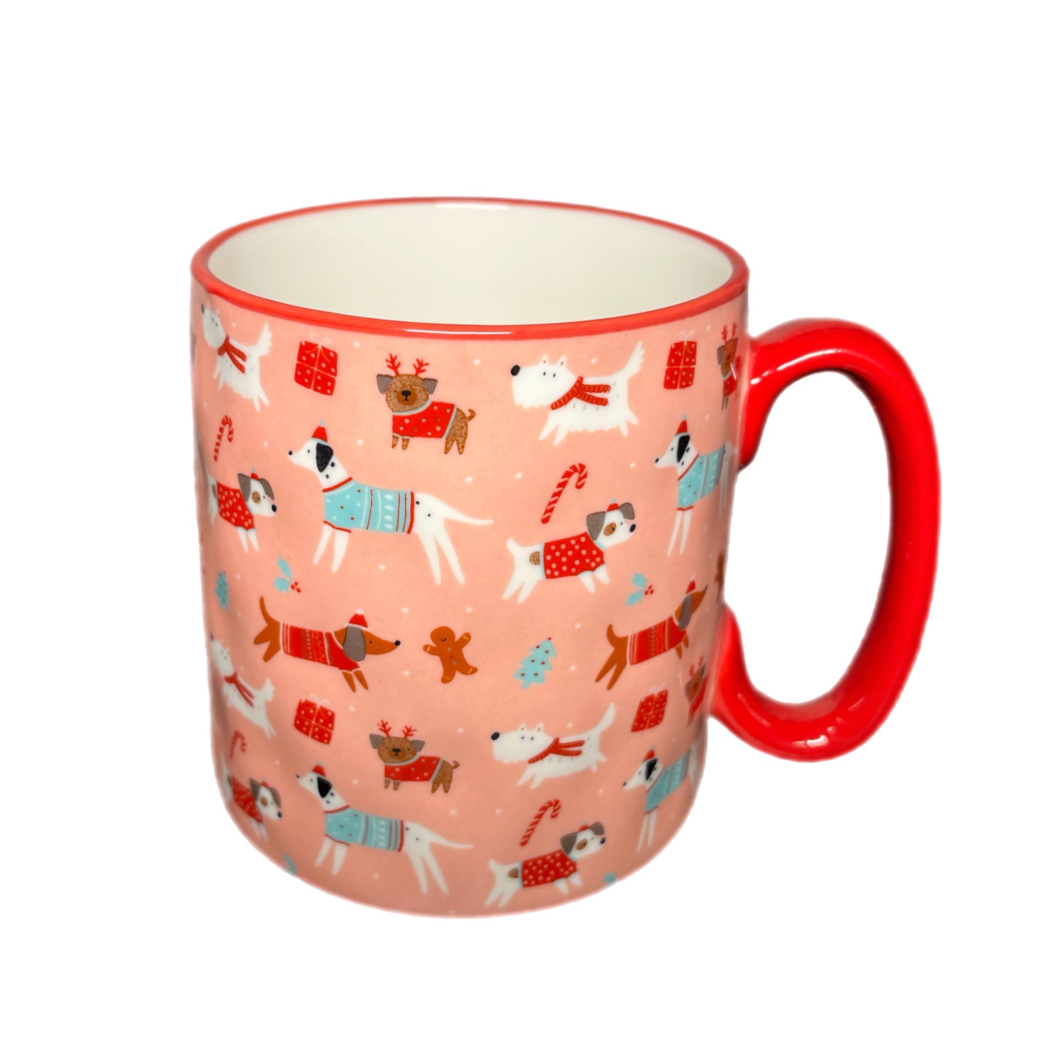 10 Strawberry Street Winter Christmas Dogs AOP 16oz Ceramic Mug | Blue Culture Tees