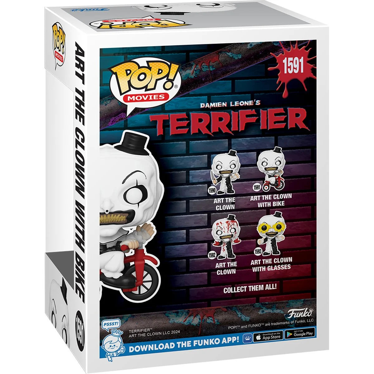 Funko Pop! Terrifier Art the Clown with Bike Vinyl Figure #1591 | Blue Culture Tees