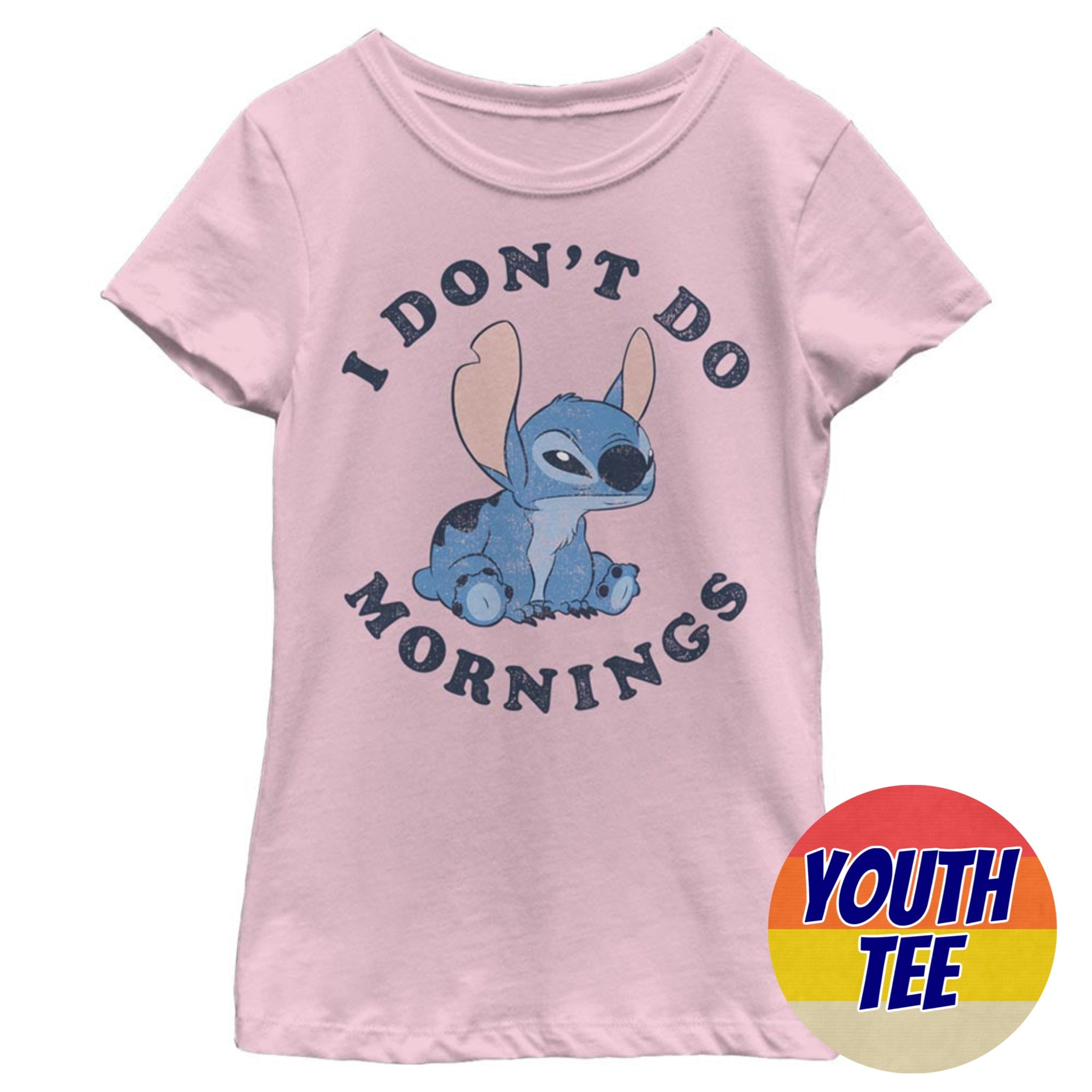 Girl's Disney Stitch Mornings T-Shirt | Blue Culture Tees