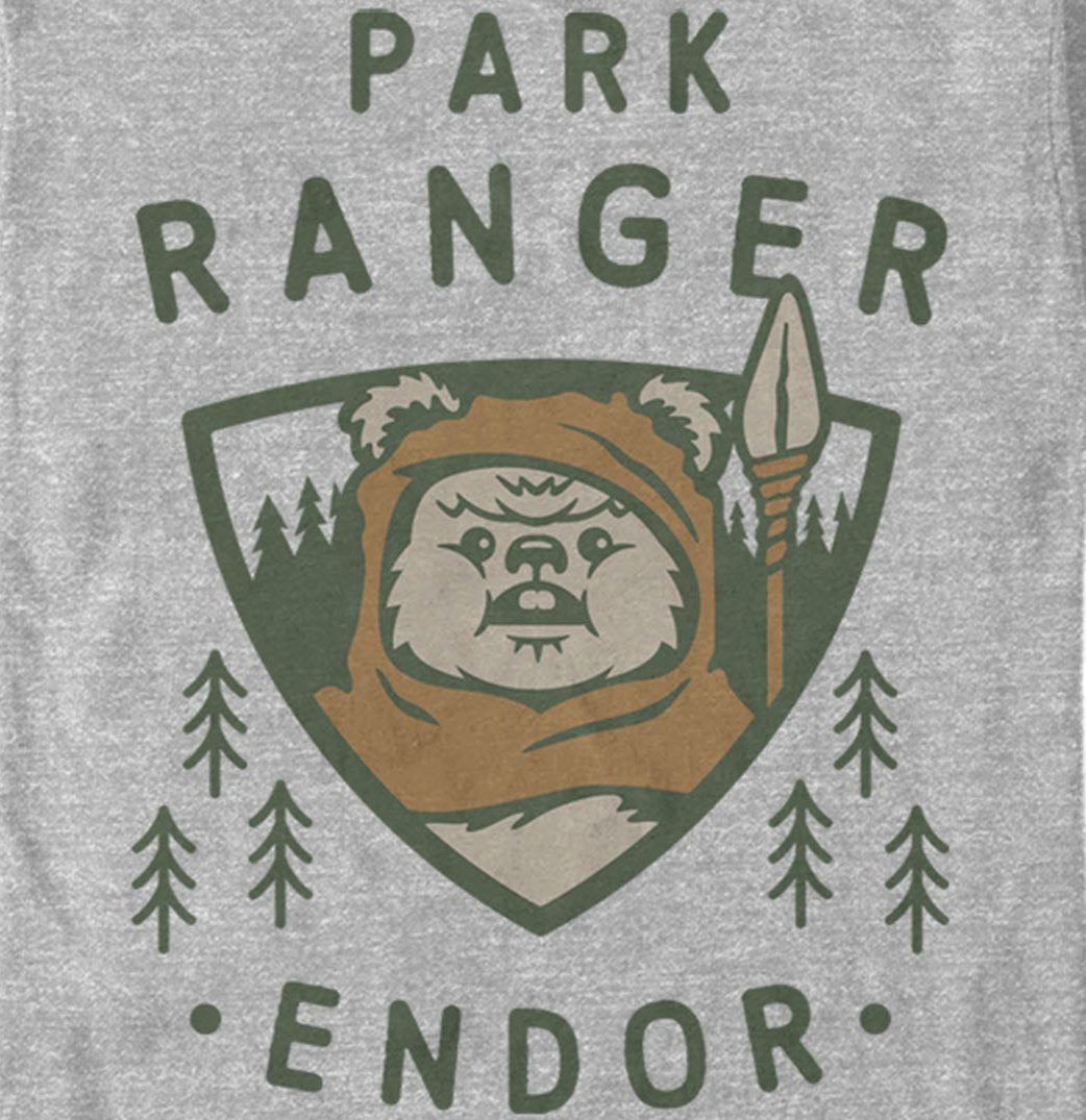 Star Wars Park Ranger Endor Ewok Badge T-Shirt | Blue Culture Tees