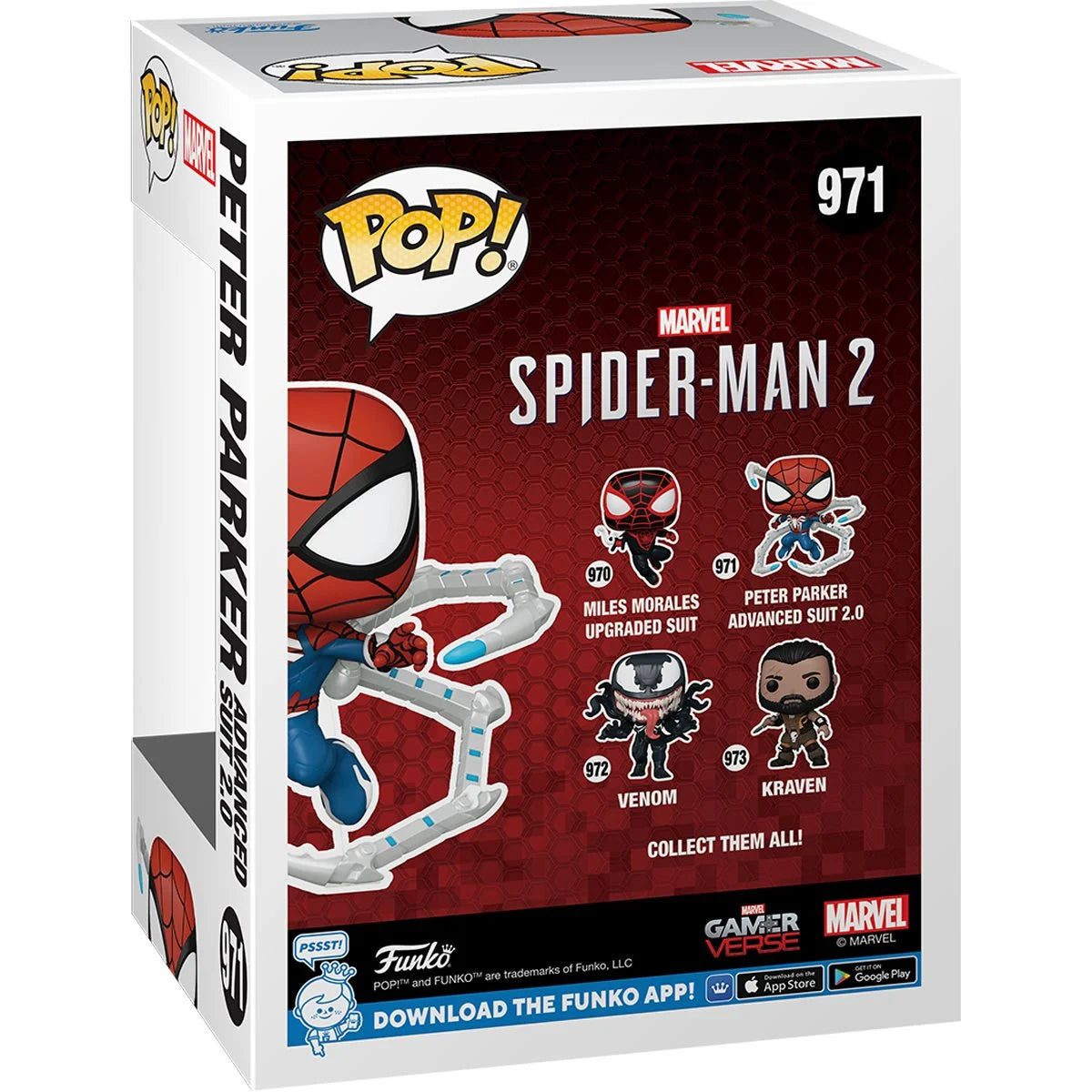 Funko Pop! Spider-Man 2 Game Peter Parker Advanced Suit 2.0 Vinyl Figure #971 