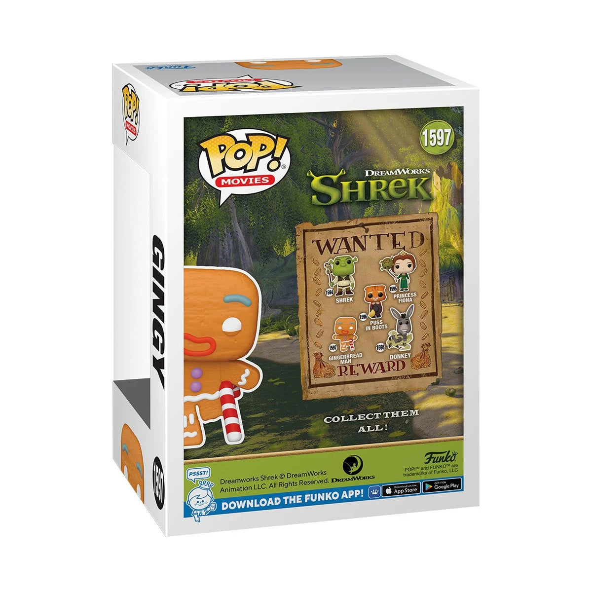 Funko Pop! Shrek DreamWorks 30th Anniversary Gingy with Candy Cane Vinyl Figure #1597