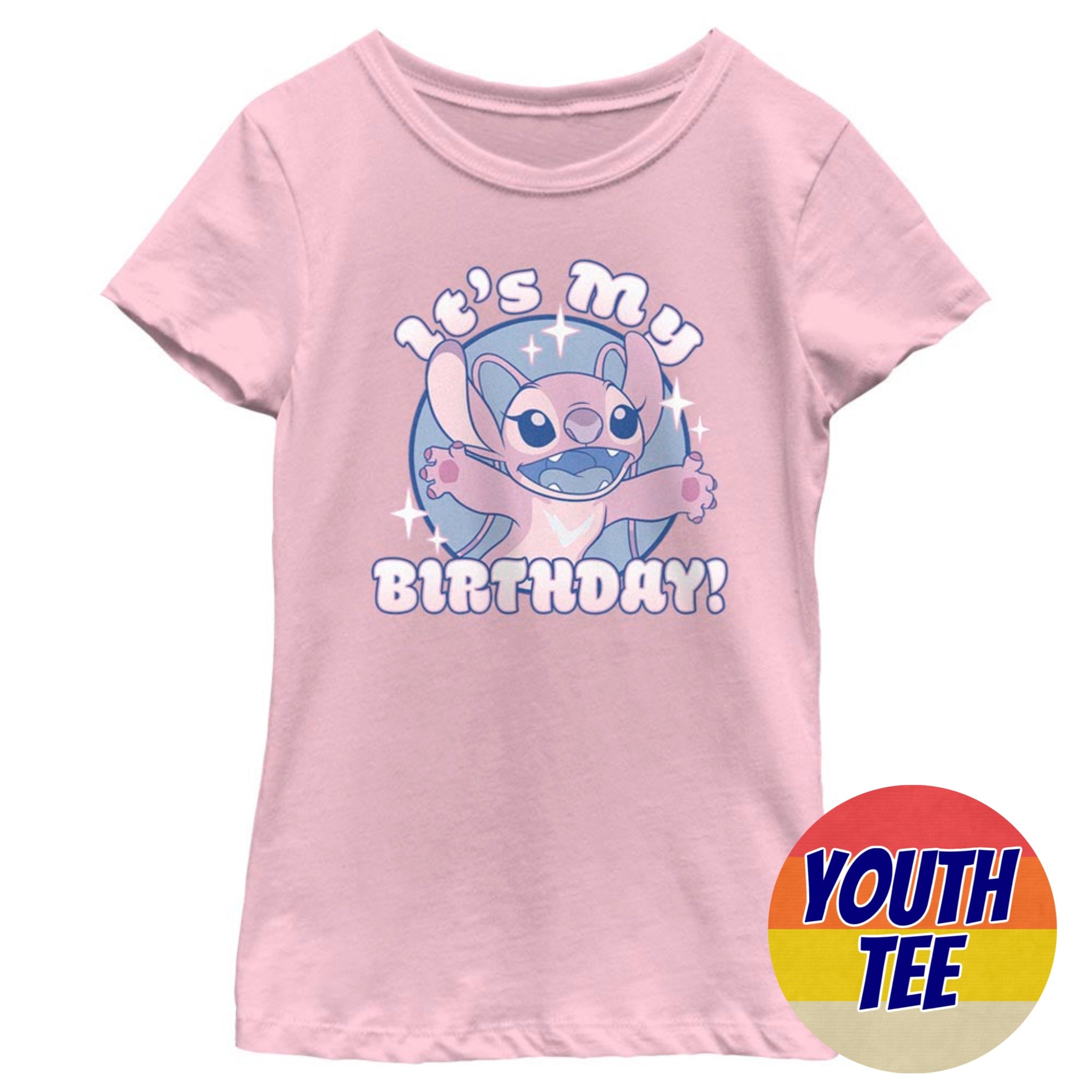 Girl's Disney Lilo and Stitch Angel Birthday T-Shirt | Blue Culture Tees