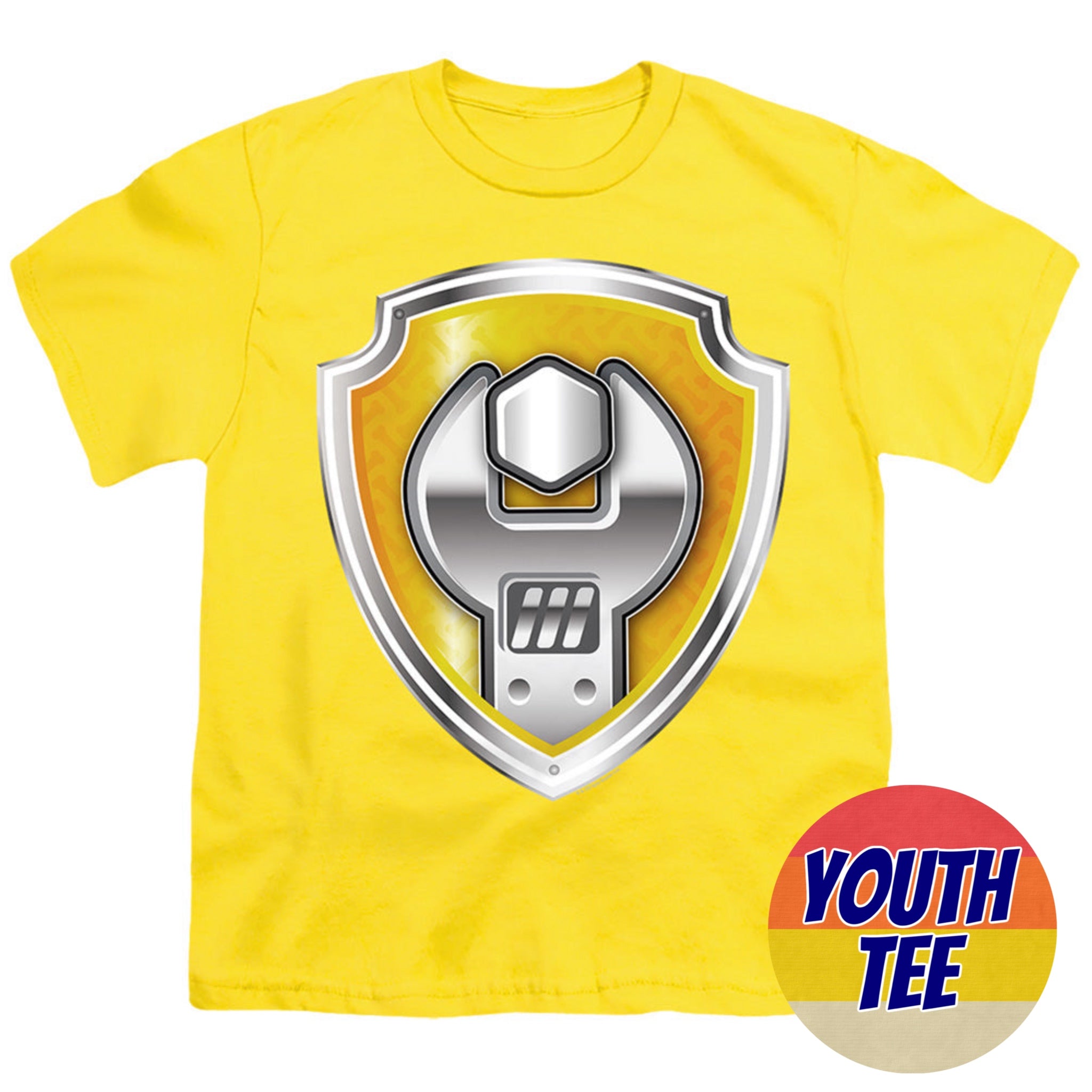 Youth Paw Patrol Rubble Badge T-Shirt | Blue Culture Tees