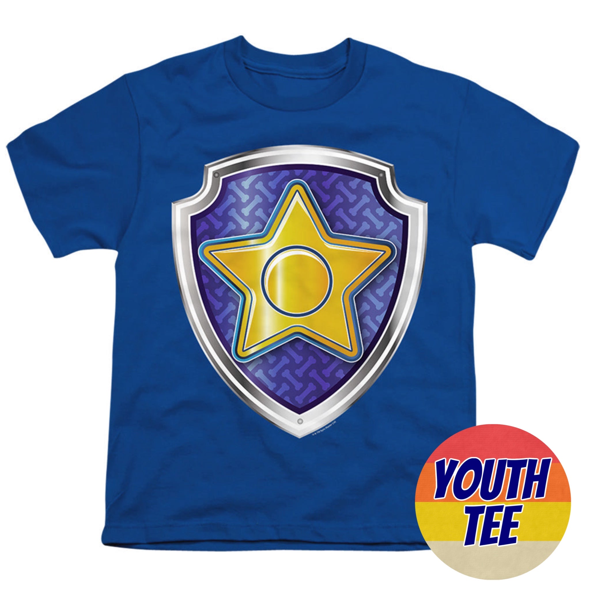 Youth Paw Patrol Chase Badge T-Shirt | Blue Culture Tees