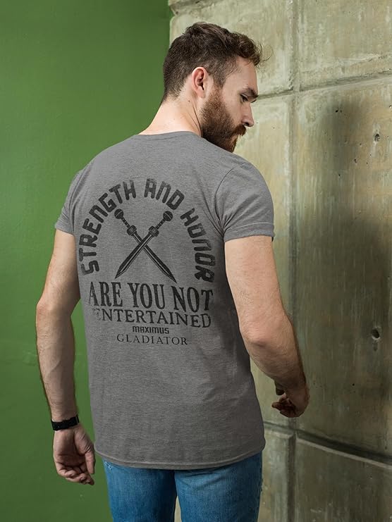 Gladiator Are You Not Entertained T-Shirt | Blue Culture Tees