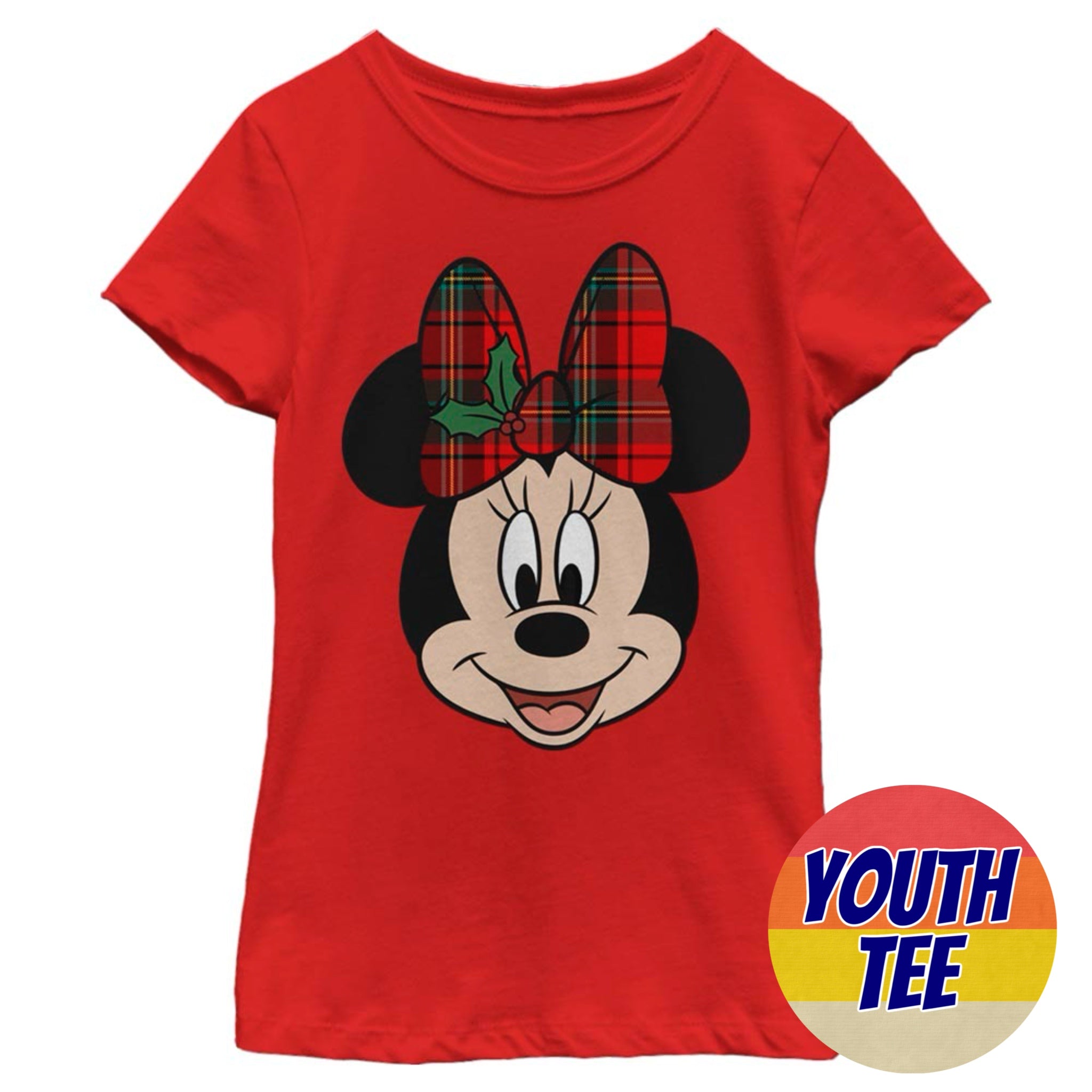 Girl's Disney Big Minnie Mouse Holiday T-Shirt | Blue Culture Tees