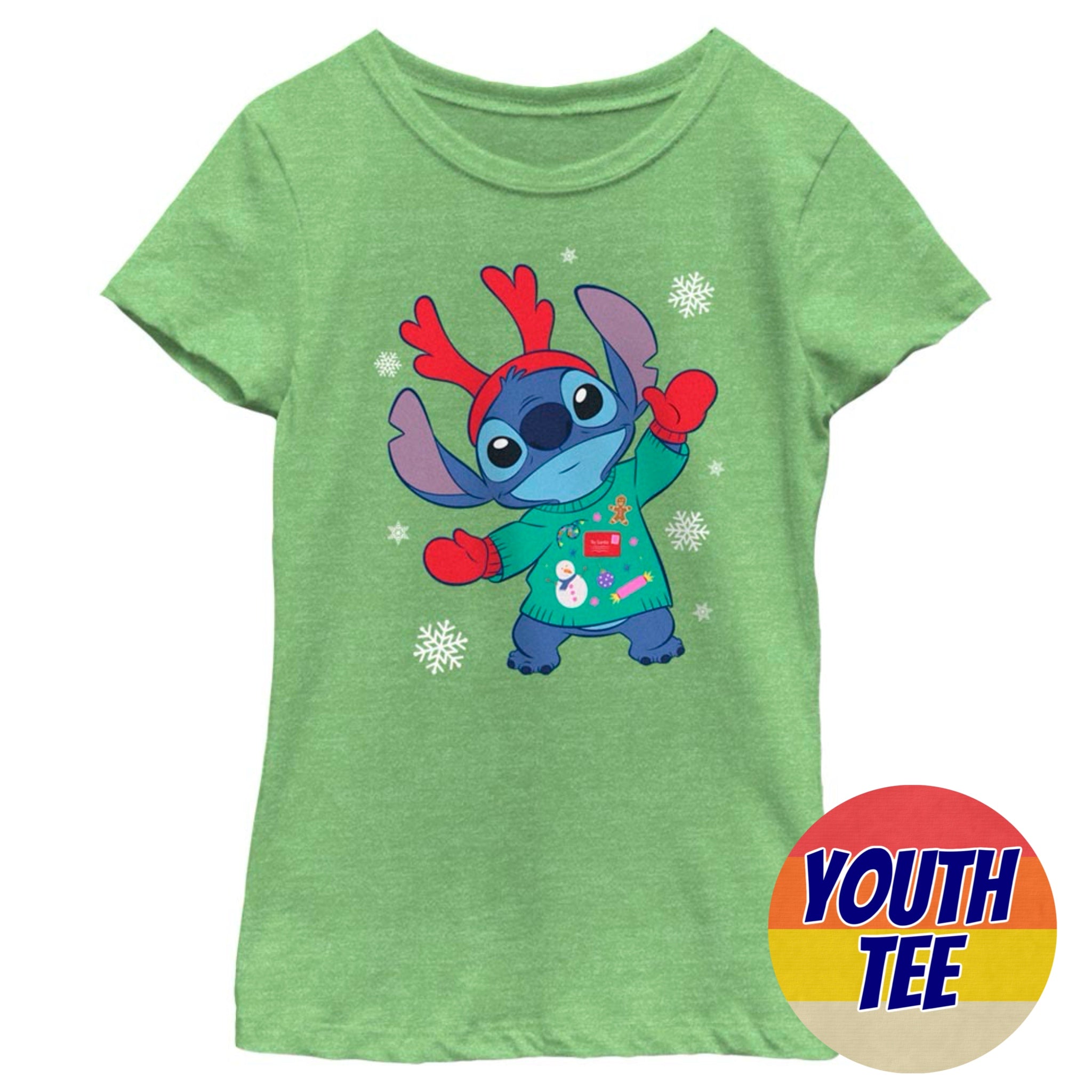 Girl's Disney Alien Stitch Winter Outfit T-Shirt | Blue Culture Tees