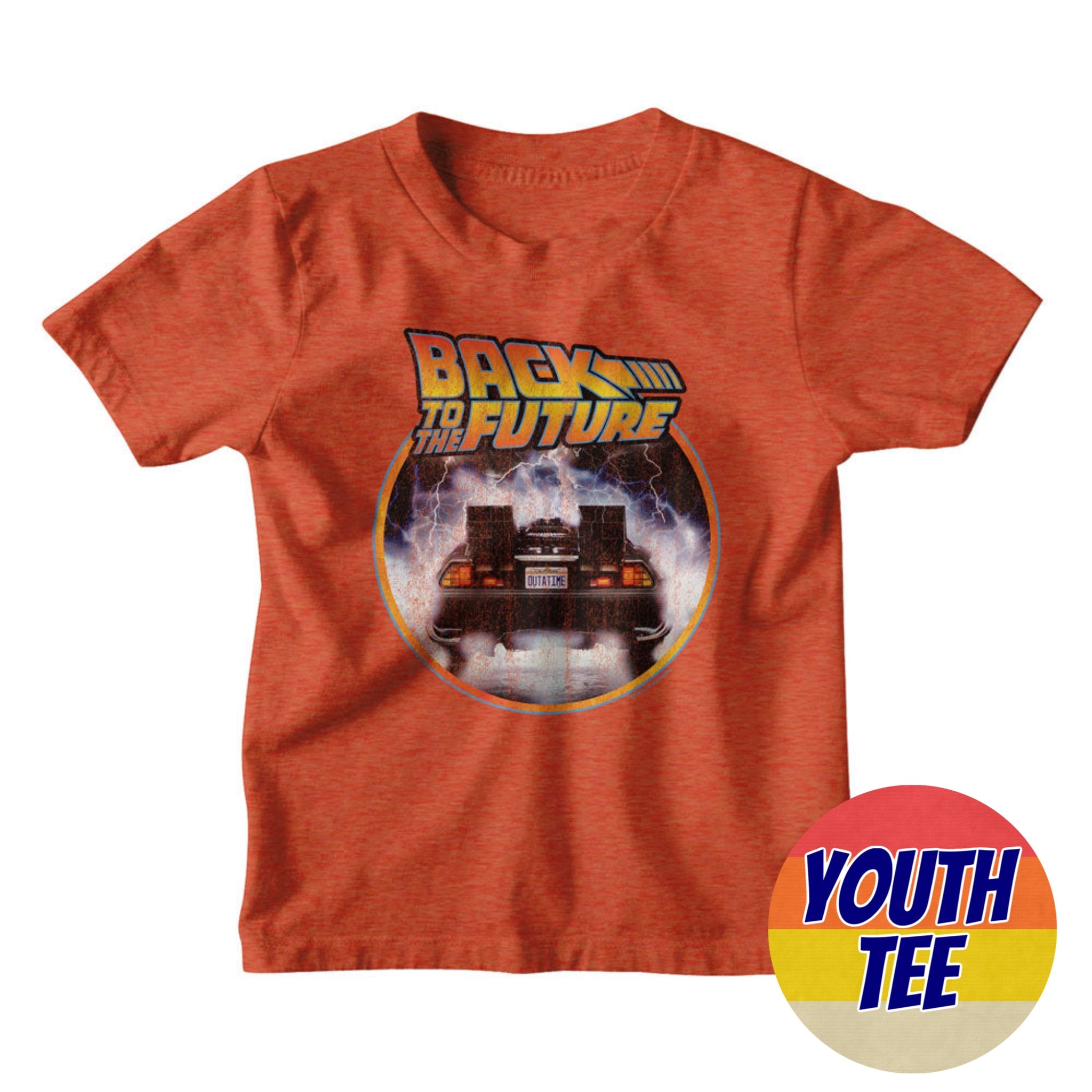 Youth Back To The Future Logo Car Circle T-Shirt | Blue Culture Tees