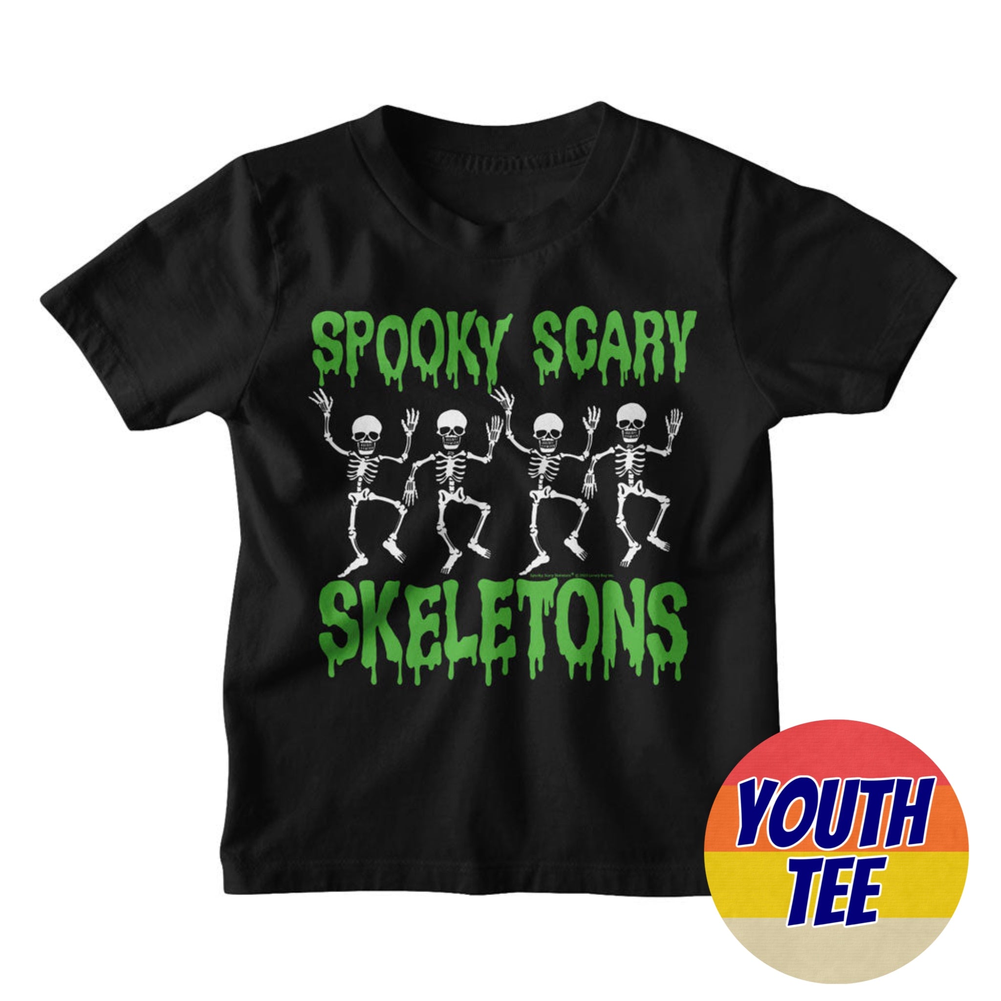 Youth Spooky Scary Skeletons T-Shirt | Blue Culture Tees