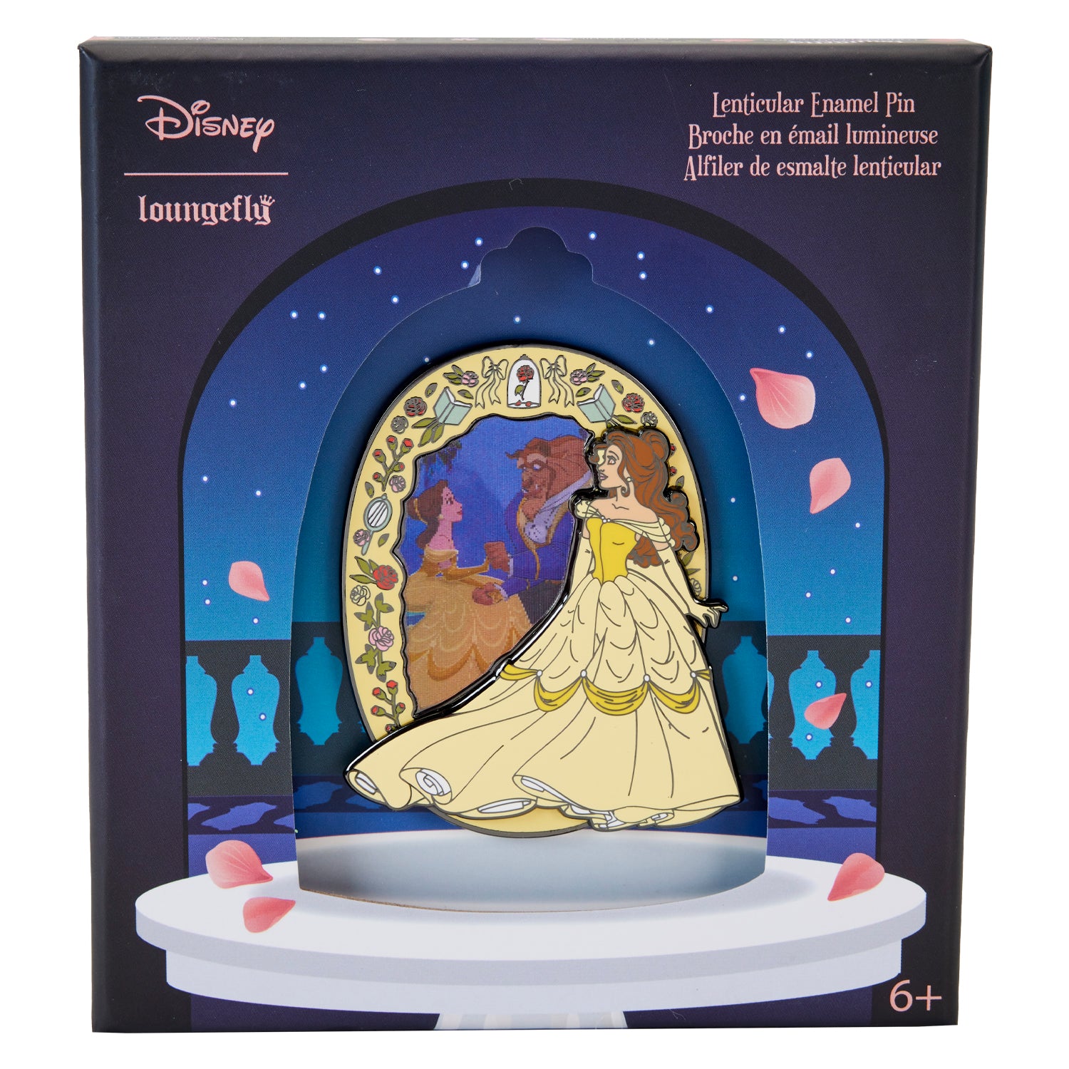 Loungefly Disney Princess Beauty And The Beast Lenticular 3" Limited Edition Collector Box Pin