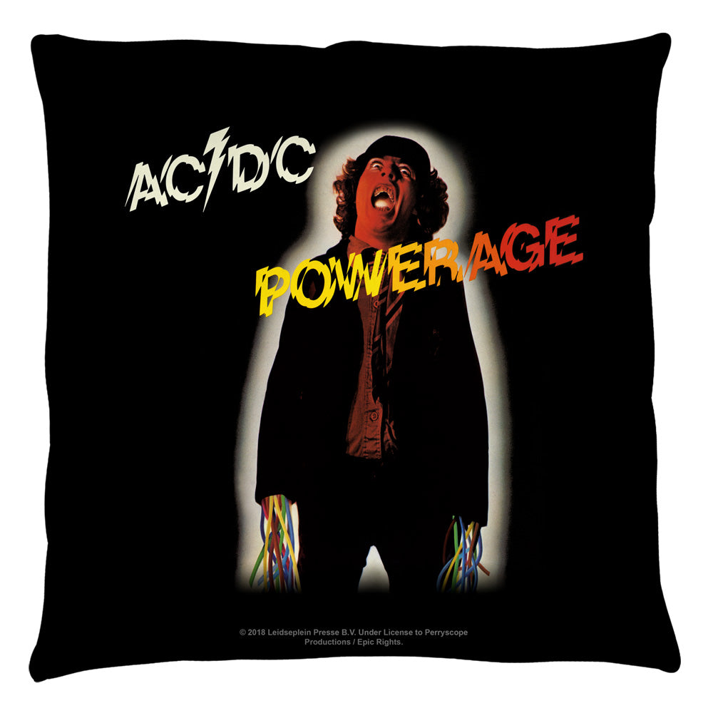 ACDC Powerage Cover Throw Pillow | Blue Culture Tees