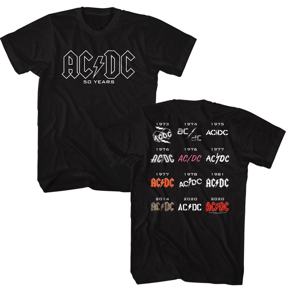 ACDC 50 Years Logos T-Shirt