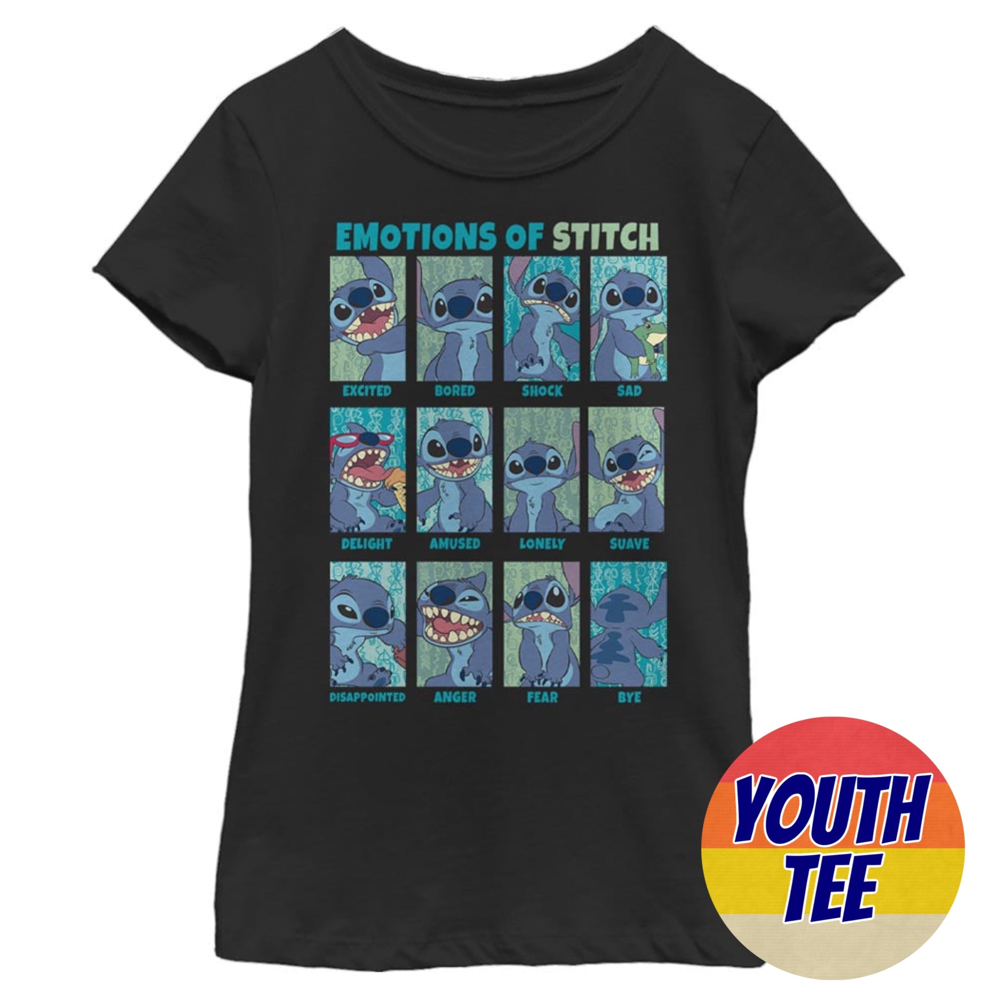 Girl's Disney Stitch Emotion T-Shirt | Blue Culture Tees