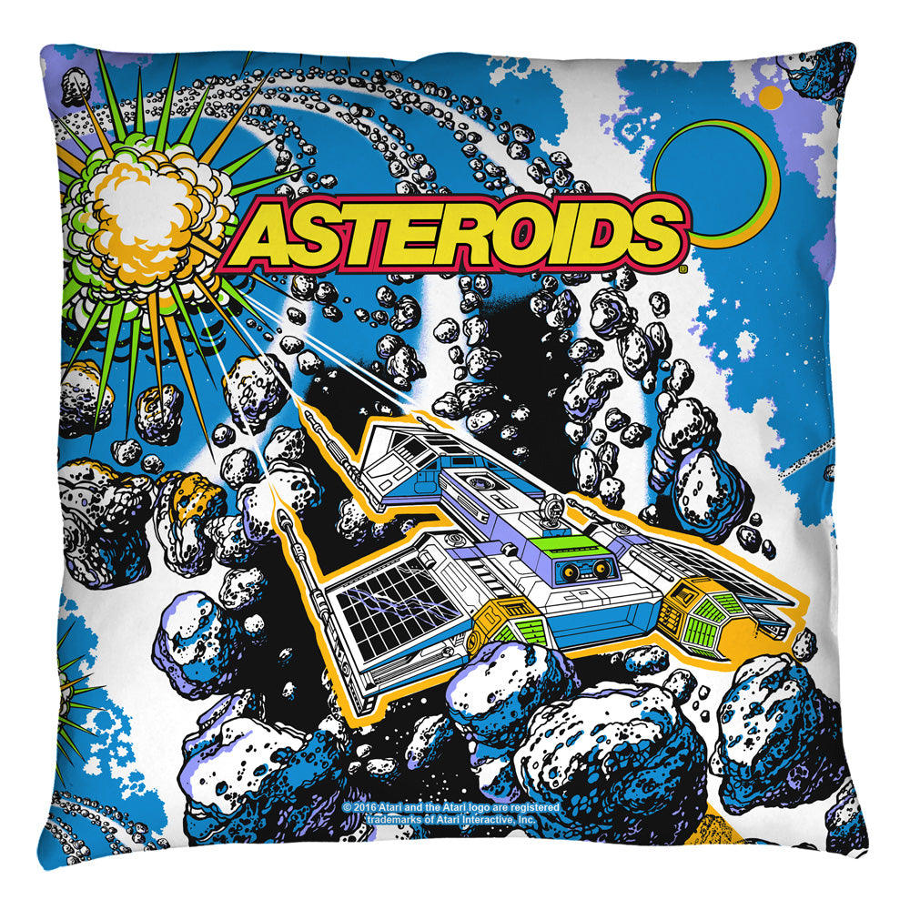 Atari Asteroids Blast Throw Pillow | Blue Culture Tees