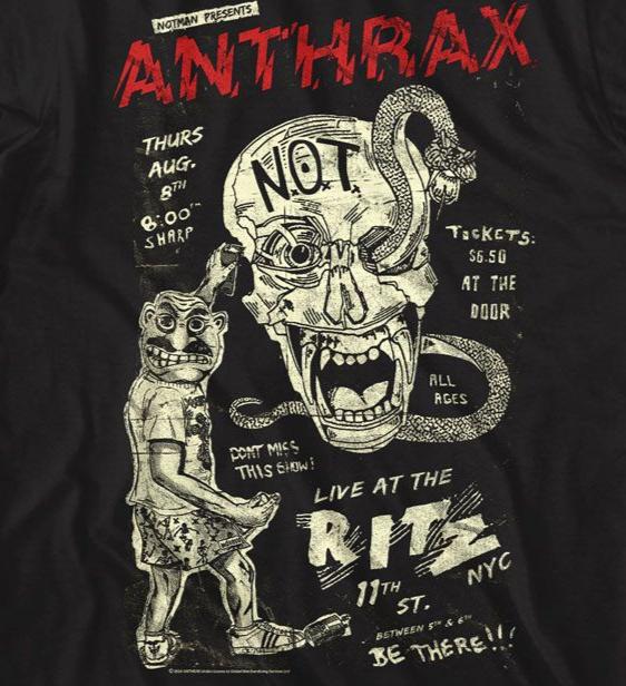 Anthrax Live At Ritz T-Shirt | Blue Culture Tees