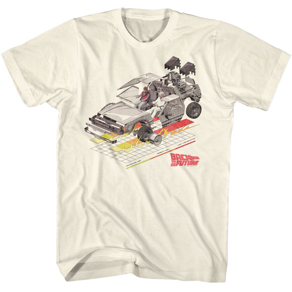 Back To The Future Car With Grid T-Shirt