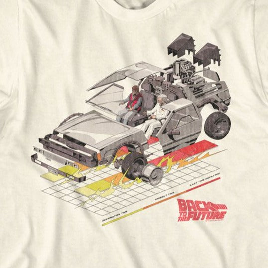 Back To The Future Car With Grid T-Shirt