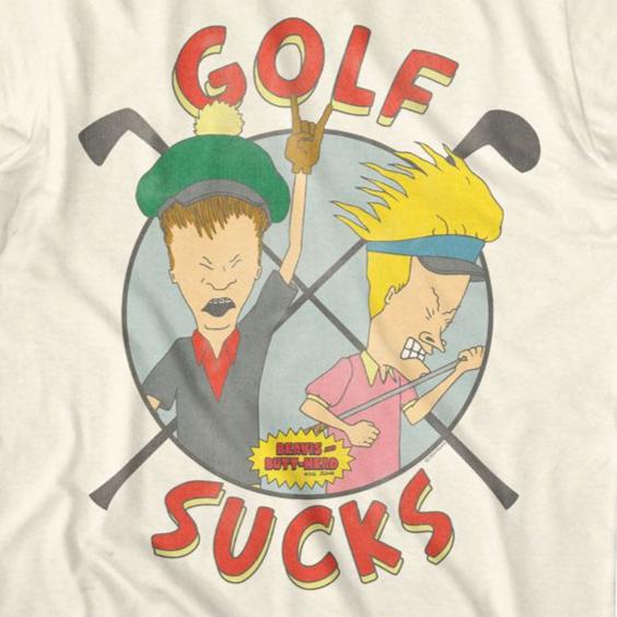 Beavis And Butthead Golf Sucks 2 T-Shirt | Blue Culture Tees