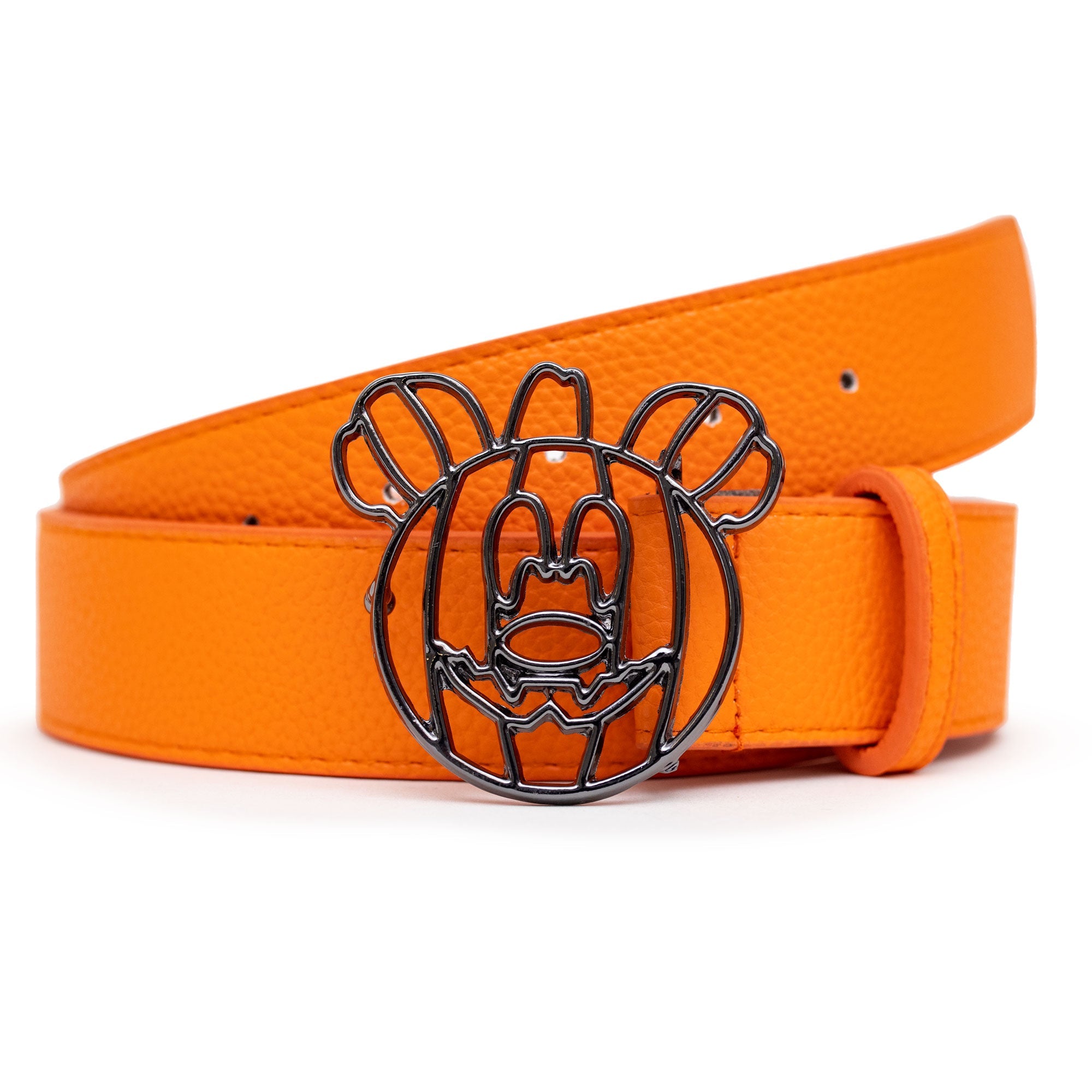 Disney Mickey Mouse Jack-O-Lantern Outline Gun Metal Cast Buckle Strap Belt