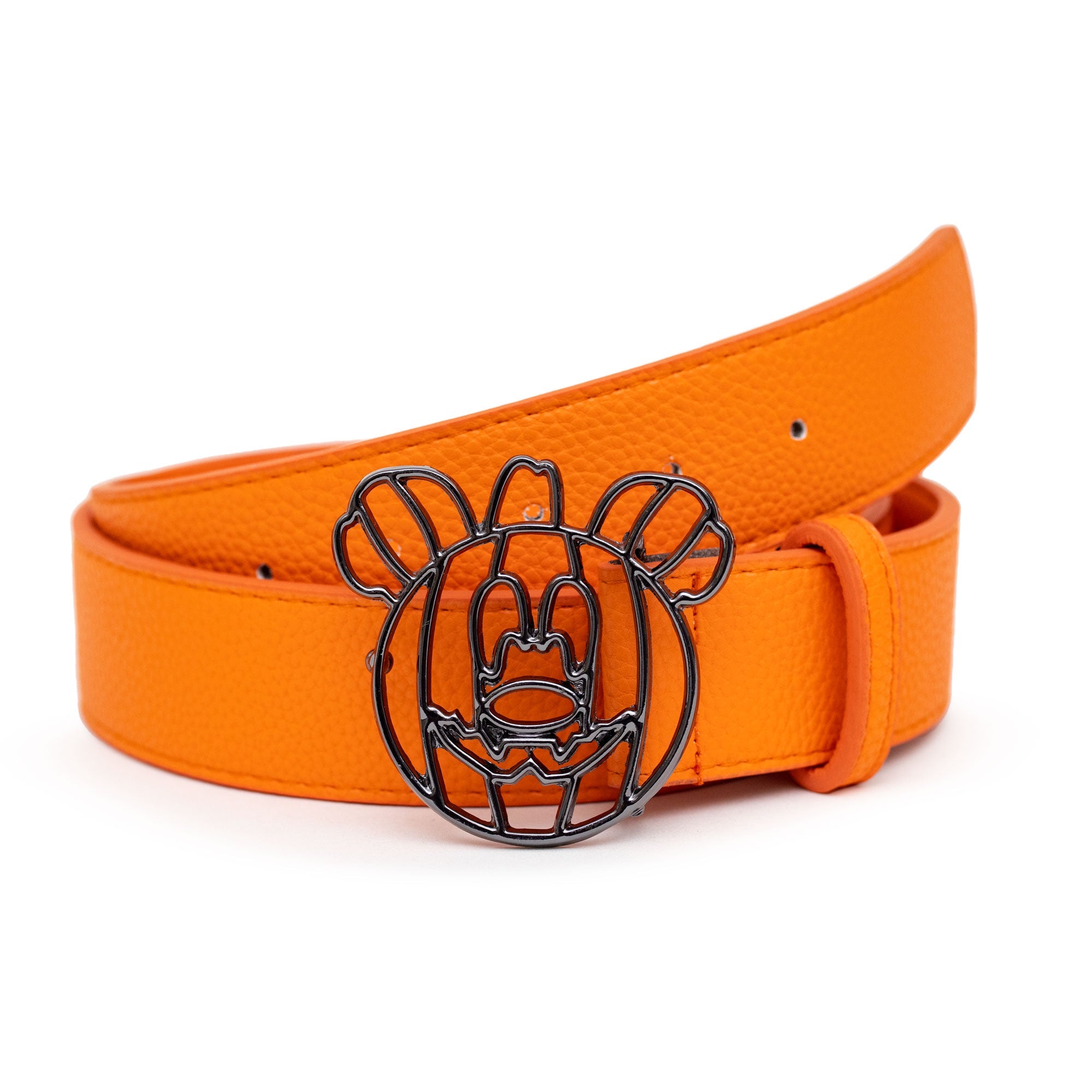 Disney Mickey Mouse Jack-O-Lantern Outline Gun Metal Cast Buckle Strap Belt