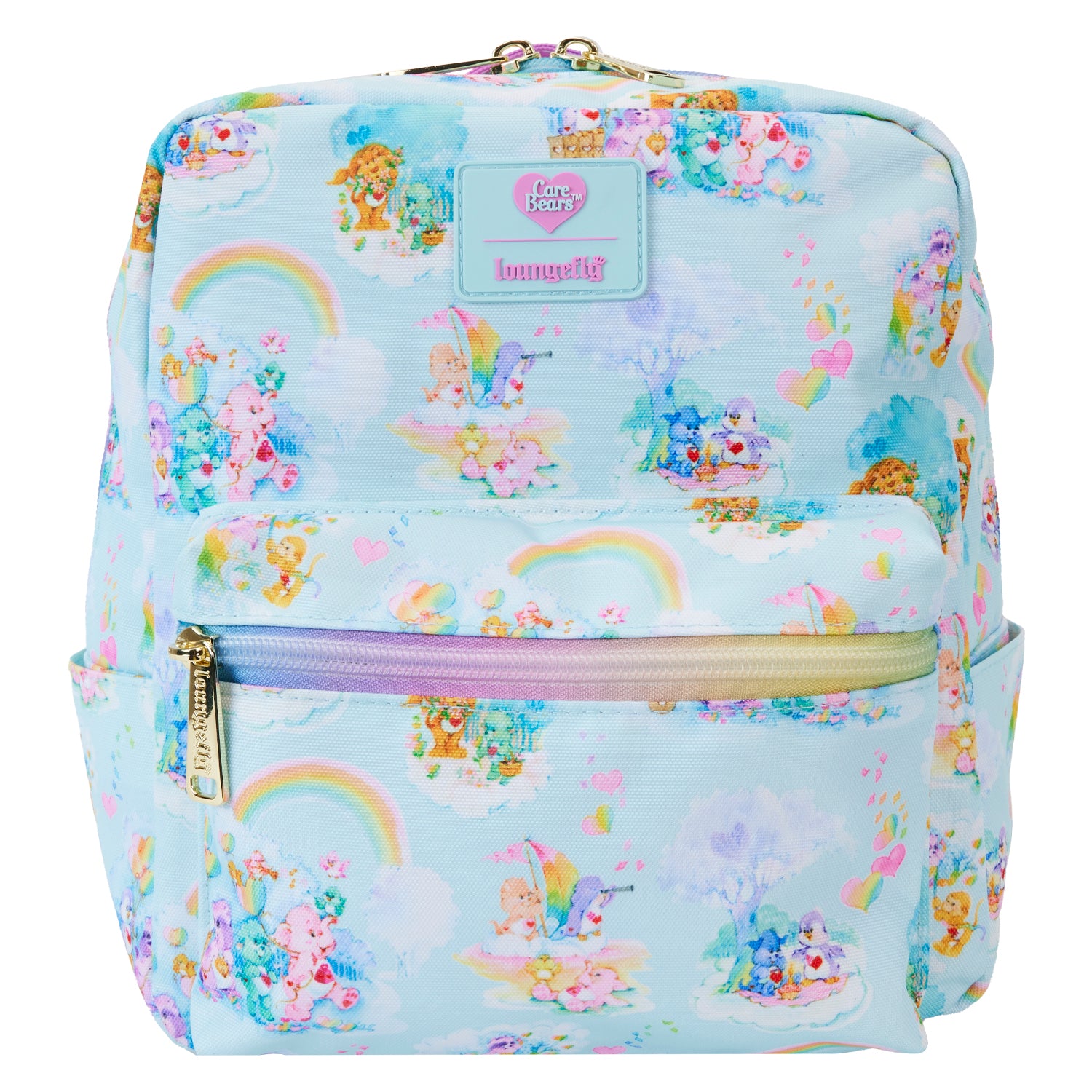 Loungefly Care Bears Cousins AOP Nylon Small Square Mini Backpack 