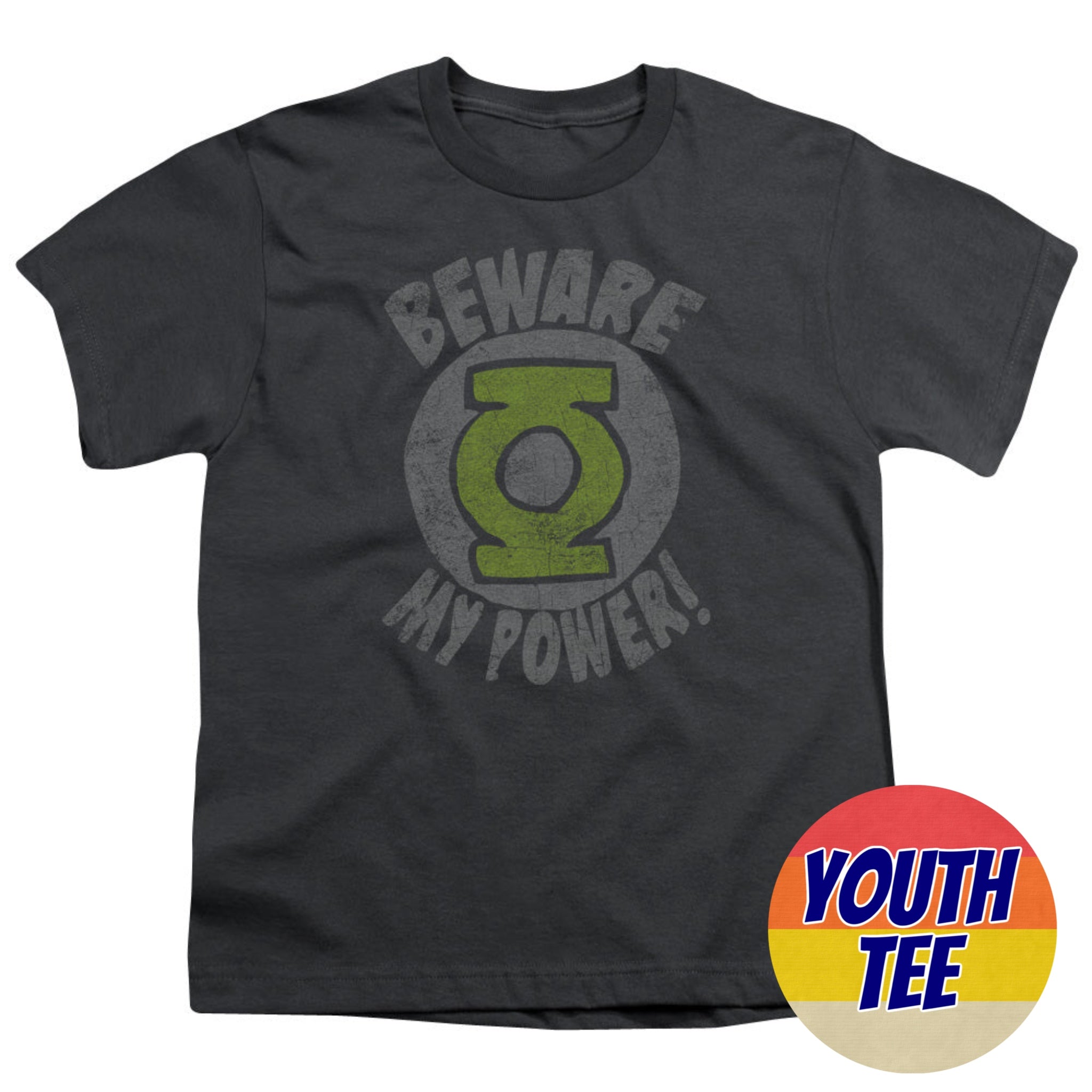 Youth Green Lantern Beware My Power T-Shirt | Blue Culture Tees