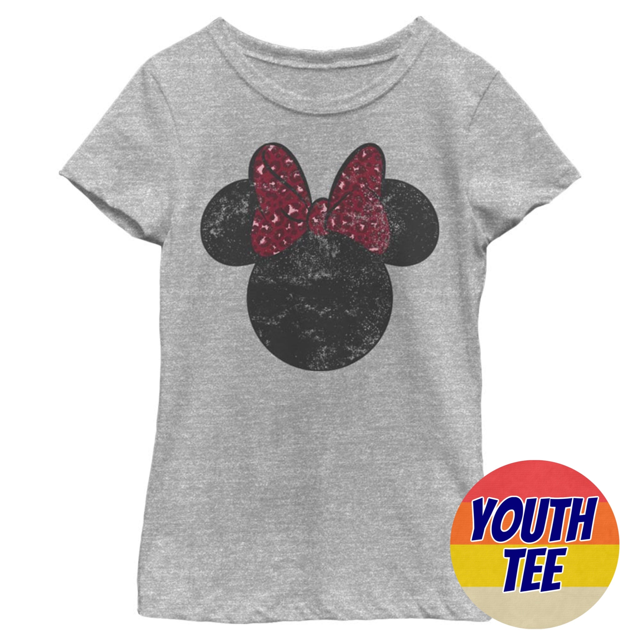 Girl's Disney Minnie Leopard Bow T-Shirt | Blue Culture Tees