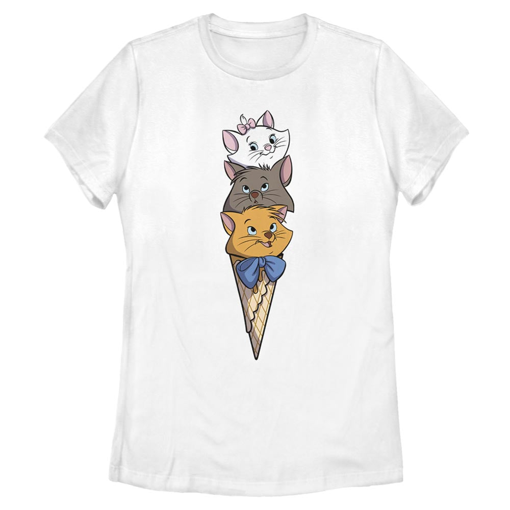 Women's Disney Kitten Ice Cream Stack T-Shirt | Blue Culture Tees