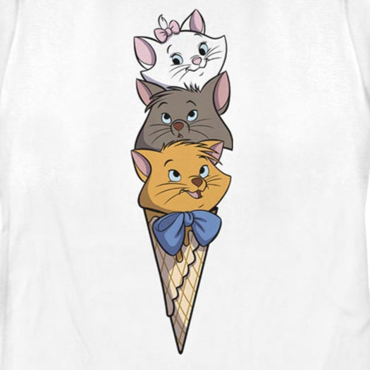 Women's Disney Kitten Ice Cream Stack T-Shirt | Blue Culture Tees