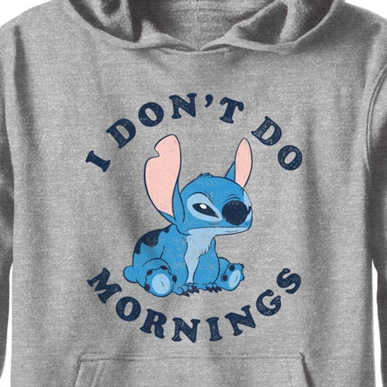 Boy's Disney Stitch Mornings Pullover Hoodie | Blue Culture Tees