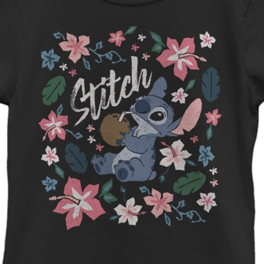 Girl's Disney TROPICAL STITCH T-Shirt | Blue Culture Tees