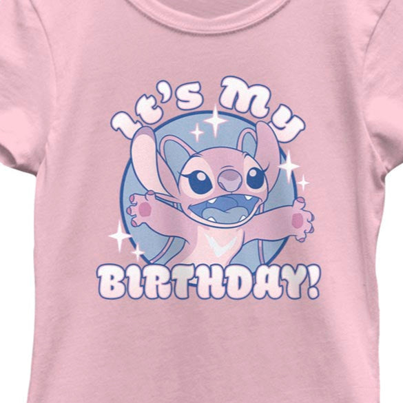 Girl's Disney Lilo and Stitch Angel Birthday T-Shirt | Blue Culture Tees