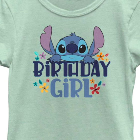 Girl's Disney Birthday Girl Stitch T-Shirt | Blue Culture Tees