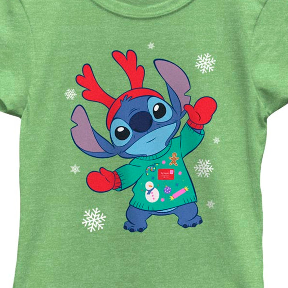 Girl's Disney Alien Stitch Winter Outfit T-Shirt | Blue Culture Tees