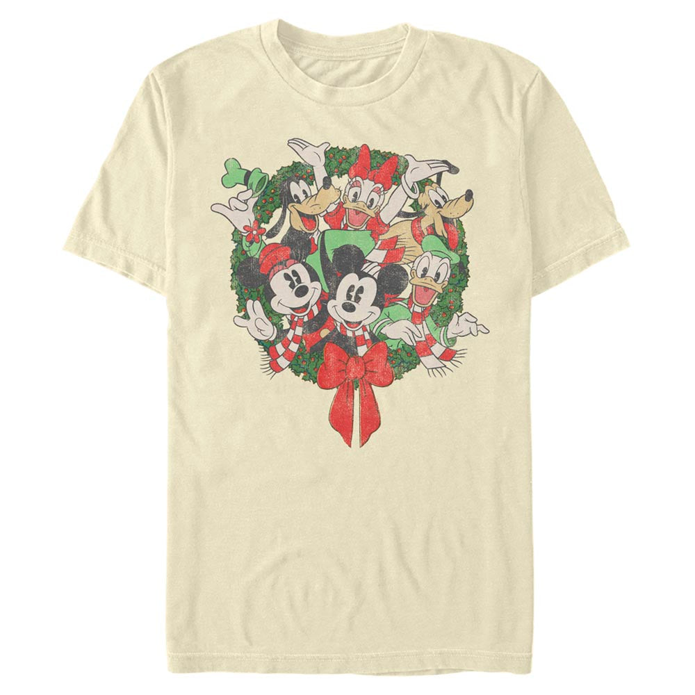 Disney Christmas Group Shot Wreath T-Shirt | Blue Culture Tees