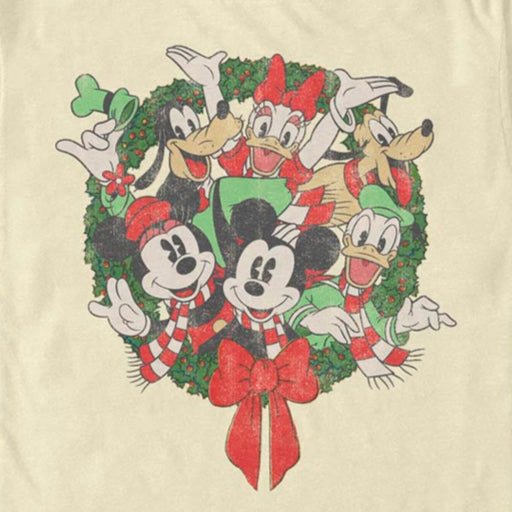 Disney Christmas Group Shot Wreath T-Shirt | Blue Culture Tees