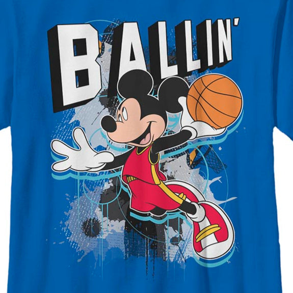 Boy's Disney Mickey Ballin T-Shirt | Blue Culture Tees